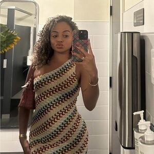 White Fox Boutique Multicolor One Shoulder Dress